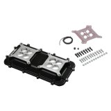 Holley LS Modular Mid-Rise Intake Adapter Plates 300-267BK Manifold Adapters, Modular, Intake, Plate, Cathedral Port Head, Aluminum, Black Finish, Fasteners, Chevy, LS, 4.8-7.0L, Kit thumbnail 6