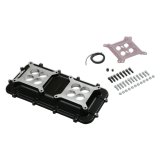 Holley LS Modular Mid-Rise Intake Adapter Plates 300-267BK Manifold Adapters, Modular, Intake, Plate, Cathedral Port Head, Aluminum, Black Finish, Fasteners, Chevy, LS, 4.8-7.0L, Kit thumbnail 8
