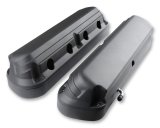 Holley 2-Piece Ford Style Valve Covers 241-187 Covers, LS Style, Cast Aluminum, Center Bolt, Plain, Cast Aluminum, Black Finish, Two-Piece, Chevy, LS, 4.8-7.0L, Pair thumbnail 4