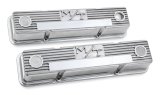 Holley M/T Valve Covers 241-82 Covers, M/T, Perimeter Bolt, Tall, Finned, Cast Aluminum, Polished, Baffled, Chevy, 262ci, 267ci, 283ci, 305ci, 307ci, 327ci, 350ci, 400ci, Pair thumbnail 3