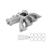 Holley LS Mid-Rise Carbureted Intake Manifolds 300-132 Manifolds, Mid-Rise, Standard Deck, Single Carburetor, Single Plane, 2,500-7,000 RPM Range, Aluminum, Satin Finish, Chevy, 4.8-6.0L, Each thumbnail 3