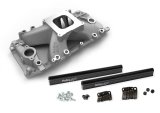 Holley EFI Intake Manifolds 300-563 Manifolds, Fuel Injected, EFI, Throttle Body Injection Style, Aluminum, Natural, Square Bore 4150 Style Mounting Flange, Chevy, Big Block, Each thumbnail 4