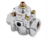 Holley Carburetor Bypass Style Fuel Pressure Regulators 12-881 Regulators, Die-Cast By-Pass, Adjustable, 4.5-9 psi, Return Style, In-line, 3/8 in.-NPT Ports, 1/8 in.-NPT Gauge Ports, Aluminum, Each thumbnail 1