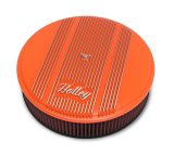 Holley Vintage Series Air Cleaner Assemblies 120-127 Cleaners, Vintage, Die Cast Aluminum, Orange Powdercoated, 14 in. Diameter, Logo, Reusable Element, Each thumbnail 2