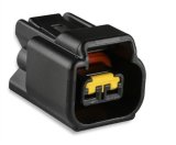 Holley Wiring Harness Connectors 570-241 Weatherproof Connectors, EFI, Ford Modular/Coyote, Cam/Crank Position Sensor Connector, Sealed, 2-pin, Female, Black Plastic, Seals, TPA, Each thumbnail 1