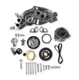 Holley Mid-Mount Complete Accessory Systems 20-187BK Drive Systems, LS Mid-Mount, Serpentine, Alternator, Water Pump, Counterclockwise, Pulleys, 6-groove, Black Finish, Chevy, 4.8-7.0L, Kit thumbnail 1