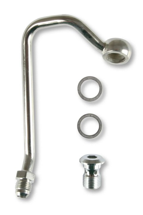 Holley Power Steering Hard Lines 198-205 Hoses and Lines, Steering, 6 AN Hardline, Steel, Chrome, Fittings, Crush Washers, Chrysler, Dodge, Jeep, 5.7-6.4L, Gen III, Hemi, Each