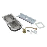 Holley Gen III Hemi Retrofit Oil Pans 302-64BK Pan, Pan, Engine Swap, Center Sump, 6 qt. Capacity, Includes Pickup, Cast Aluminum, Black, Mopar, 6.2 L Hellcat, Kit thumbnail 1