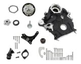Holley High-Mount Base Accessory Drive Kits 20-300BK Systems, High-Mount, Serpentine, Water Pump, Cast Aluminum, Black Finish, Pulleys, Brackets, Timing Cover, Ford, 7.3L Godzilla, Kit thumbnail 1