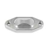 Holley Ford 7.3L Godzilla Oil Cooler Port Block-Off Plates 302-111 Plate, Billet Aluminum, Clear Anodized, Godzilla, Each thumbnail 2
