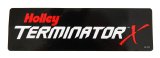 Holley Terminator X Decals 36-476 Decals, Logo, Vinyl, 5 in. Long, 1.500 in. Tall, Black Background, Red and White Letters, Adhesive, Each thumbnail 1