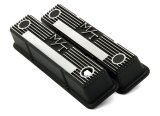 Holley M/T Valve Covers 241-83 Covers, M/T, Perimeter Bolt, Tall, Finned, Cast Aluminum, Black, Baffled, Chevy, 262ci, 267ci, 283ci, 305ci, 307ci, 327ci, 350ci, 400ci, Pair thumbnail 1