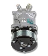Holley Sanden Air Conditioning Compressors 199-101 Compressors, 508 Type, Aluminum, Natural, Clutch, 7-Groove, Serpentine Pulley, Each thumbnail 1