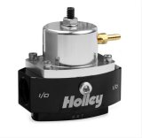 Holley HP Billet Fuel Pressure Regulators 12-880 Regulators, Billet, Adjustable, 4-65 psi, Return Style, Inline, -6 AN Female O-ring, Aluminum, Black, Clear Anodized, Each thumbnail 1