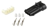 Holley Wiring Harness Connectors 570-205 Weatherproof Connectors, EFI, Knock Sensor Connector, MPFI Universal Harness, Metripack, 3-pin Male, Black Plastic, with Pins, Seals, TPA, Each thumbnail 3