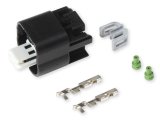 Holley Wiring Harness Connectors 570-216 Weatherproof Connectors, EFI, GM Manifold Air-temp Connector, Main Harness, GT150, 2-pin Female, Black Plastic, with Pins, Seals, TPA, Each thumbnail 3