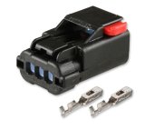 Holley Wiring Harness Connectors 570-235 Weatherproof Connectors, EFI, Hemi CTS Connector, Main Harness, APEX 2.8, 3-pin, Female, Black Plastic, with Pins, Seals, TPA, Each thumbnail 2