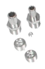 Holley Manifold Plug and Fitting Kits 97-177 Adapters, Holley, Replacement, Plugs Fittings, NPT to BSPT, Straight, Aluminum, Chrome, 3/4 in. NPT, for LT/LS Cooling Manifold, Kit thumbnail 3