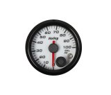 Holley Analog Standalone Gauges 26-601W Gauge, Standalone, Oil Pressure, 0-100 psi, 2 1/16 in. Diameter, Analog, Full Sweep, Illuminated, with Electrical Sending Unit, White Face, Kit thumbnail 1