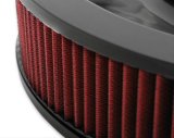 Holley Air Cleaner Assemblies 120-4630 Cleaners, 16 in. Round, 7.50 in. Horn, Dropped Base, Steel, Black, Cotton Gauze Filter, Red, 3 in. Tall, fits Model 4500, Each thumbnail 2