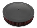 Holley Air Cleaner Assemblies 120-4630 Cleaners, 16 in. Round, 7.50 in. Horn, Dropped Base, Steel, Black, Cotton Gauze Filter, Red, 3 in. Tall, fits Model 4500, Each thumbnail 3