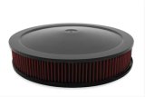 Holley Air Cleaner Assemblies 120-4630 Cleaners, 16 in. Round, 7.50 in. Horn, Dropped Base, Steel, Black, Cotton Gauze Filter, Red, 3 in. Tall, fits Model 4500, Each thumbnail 4