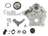 Holley High-Mount Base Accessory Drive Kits 20-300 Systems, High-Mount, Serpentine, Water Pump, Cast Aluminum, Natural Finish, Pulleys, Brackets, Timing Cover, Ford, 7.3L Godzilla, Kit thumbnail 4