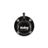 Holley EFI Fuel Pulse Dampers 12-1005 System Dampers, Billet Aluminum, Black Anodized, 40-100 psi, -8 AN Male Threads Inlet/Outlet, Extended Range, Each thumbnail 1
