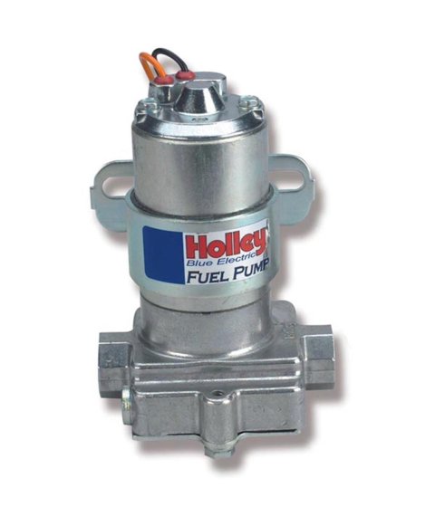 Holley Blue Electric Fuel Pumps 12-812-1 Pumps, Electric, External, 110 gph, 416 lph, 14 psi, 12V, 3/8 in. NPT Ports, Female Thread, Aluminum, Silver Finish, Each