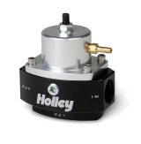 Holley HP Billet Fuel Pressure Regulators 12-846 Regulators, Billet, 15 to 65 psi, Inline, Return Style, -8 AN Inlet and Outlet, -6 AN Return, Black Finish, Bracket, Each thumbnail 5
