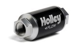 Holley HP Billet Fuel Filters 162-562 Filters, Billet, Inline Style, 3/8 in. Inlet/Outlet, Female Thread, Stainless Steel Mesh, 40 Microns, 100 gph, Black Finish, Gas/E85, Each thumbnail 2