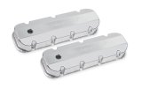 Holley Track Series Valve Covers 241-280 Covers, Series, Perimeter Bolt, Tall, Chevrolet Logo, Fabricated Aluminum, Silver Gloss, Baffled, Chevy, 396ci, 402ci, 427ci, 454ci, Pair thumbnail 2