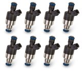 Holley Fuel Injectors 522-168FM Injectors, 160 lbs/hr, Tri-cone Spray, Matched, Bosch Plug, EV1 Body, 12V Saturated, 2.85 in. Seat Height, Low Impedance, 2.0 ohms, 8-pieces, Set thumbnail 2
