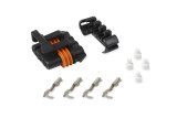 Holley Wiring Harness Connectors 570-210 Weatherproof Connectors, EFI, Power Tap Connector, Main Side, Metripack, 4-pin Female, Black Plastic, with Pins, Seals, TPA, Each thumbnail 1