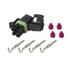 Holley Wiring Harness Connectors 570-214 Weatherproof Connectors, EFI, IAC 4-square Connector, Main Harness, Weather Pack, 4-cavity, Tower, Black Plastic, with Pins, Seals, TPA, Each thumbnail 1