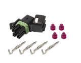 Holley Wiring Harness Connectors 570-214 Weatherproof Connectors, EFI, IAC 4-square Connector, Main Harness, Weather Pack, 4-cavity, Tower, Black Plastic, with Pins, Seals, TPA, Each thumbnail 2