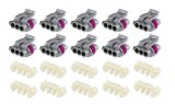 Holley Wiring Harness Connectors 570-317 Weatherproof Connectors, EFI, LS 24X Crank, MAP Sensor Connectors, Metripack, 3-pin, Female, Gray, with Pins, Seals, TPA, 10-piece, Chevy, Set thumbnail 1