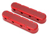 Holley Aluminum LS Valve Covers 241-184 Covers, LS, Center and Perimeter Bolt, Tall, Finned, Cast Aluminum, Red Gloss, Two-Piece, Chevy, LS, 4.8-7.0L, Pair thumbnail 3