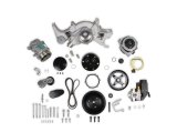 Holley Mid-Mount Complete Accessory Systems 20-242 Drive Systems, Mid-Mount, Serpentine, A/C, P/S, LT1 Style Alternator/Water Pump, Belt, Hardware, Natural, Chevrolet, Big Block, Kit thumbnail 1