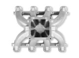 Holley LS Split Design Carbureted Intake Manifolds 300-295 Manifolds, Carbureted, Single Plane, Aluminum, Natural, 4500 Dominator, Chevrolet, LS1, LS2, LS6, Each thumbnail 4