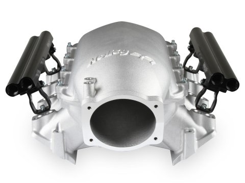Holley LS Modular Lo-Ram EFI Intake Manifolds 300-683 Manifolds, Modular, EFI, Dual Injection, Rectangular Port Head, Multi-port, 105mm Bore, Aluminum, Satin, Chevy, 6.0L, 6.2L, Each