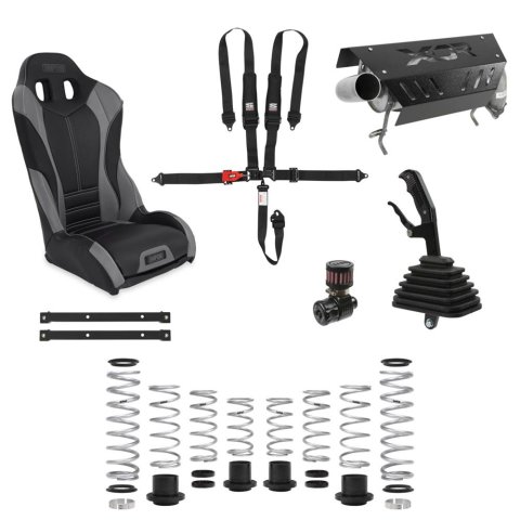 Holley 2018-2021 2-Door Polaris RZR Performance Packages for 2020-2021 XP TURBO, 2018-2020 TURBO S - 60-113 UTV Package, Off-Road, FX-SW lowering Springs, XDR Exhaust, Off-Road Shifter, Blow-Off Valve, Seats, Harness, Polaris, Kit thumbnail 2