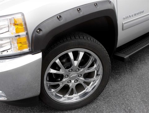 LUND RX-Rivet Style Fender Flares RX313S Flares, Thermoplastic, Black, Smooth, 2.500 in. Width, Ford, Set of 4