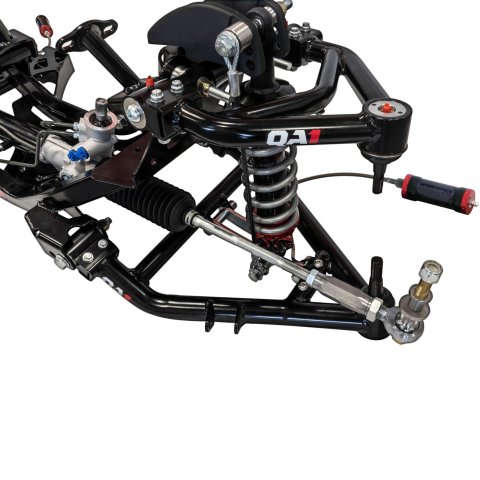 QA1 1973-87 C10 Coilover Conversion Systems for 1975-1986 C10, 1973-1974 PICKUP - 52623-M650 Front Suspension Package, Steel, Black Powdercoated, Tubular, Hydraulic Power Assist, Double Adjustable, MOD Series, 650 lbs./in., Chevy, Kit