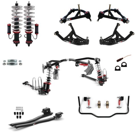 QA1 Level 3 Full Vehicle Drag Racing Suspension Kits for 1970-1974 CAMARO, FIREBIRD - DK43-GMF2 Handling Kits, 3.0 Kit, Front/Rear Shocks, Coil Springs, Rear Sway Bar, Trailing Arms, Control Arms. Chevy, Pontiac, Kit