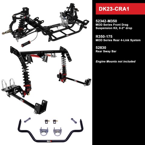 QA1 Level 3 Full Vehicle Drag Racing Suspension Kits for 1964-1966 BARRACUDA, 1963-1966 DART, 1962-1966 VALIANT - DK23-CRA1 Handling Packages, Racing, Coil Springs, Shocks/Struts, Control Arms, Rear Sway Bar, 0-2.000 in. Drop, Dodge, Plymouth, Kit