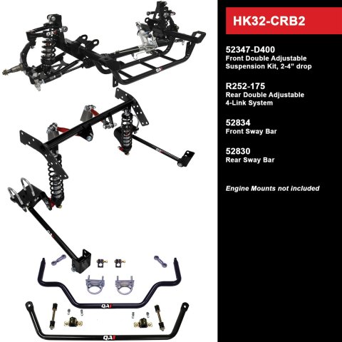 QA1 Level 2 Full Vehicle Handling Suspension Kits HK32-CRB2 Packages, Handling, Coil Springs, Shocks/Struts, Sway Bars, Control Arms, 2.000-4.000 in. Drop, Dodge, Plymouth, Kit