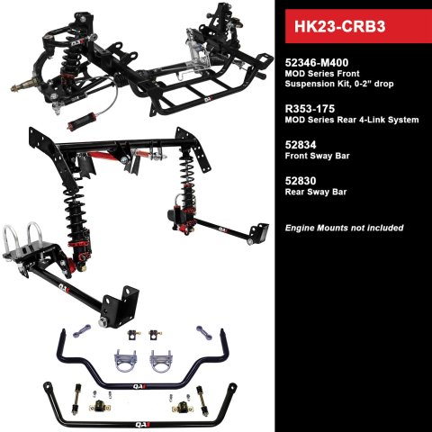 QA1 Level 3 Full Vehicle Handling Suspension Kits HK23-CRB3 Package, Handling, Coil Springs, Shocks/Struts, Sway Bars, Lower Control Arms, Tubular K-member, Dodge, Plymouth, Kit