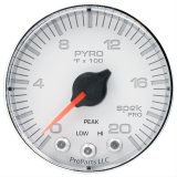 AutoMeter Spek-Pro Analog Gauges P310118 Gauges, Spek-Pro, EGT/Pyrometer, 0-2,000 degrees F, 2 1/16 in., White Face, Multicolor Numbers, Chrome Bezel, Analog, Electrical, Each thumbnail 1