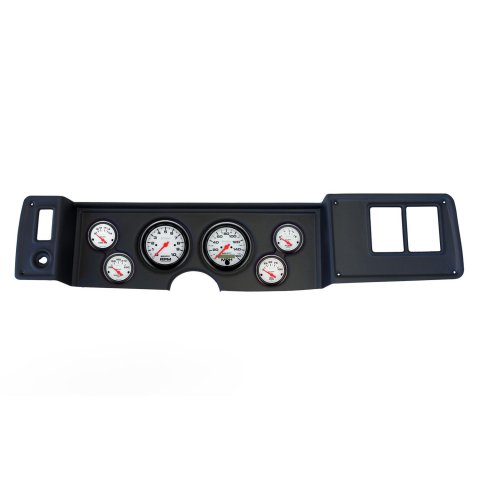 AutoMeter Phantom Instrument Clusters for 1979-1981 CAMARO - 2133-09 Gauge Kit, Phantom, Analog, White Face, Speedo, Tach, Oil, Water, Volt, Fuel, Black Numbers, Red Pointers, Black Panel, Chevy, Kit